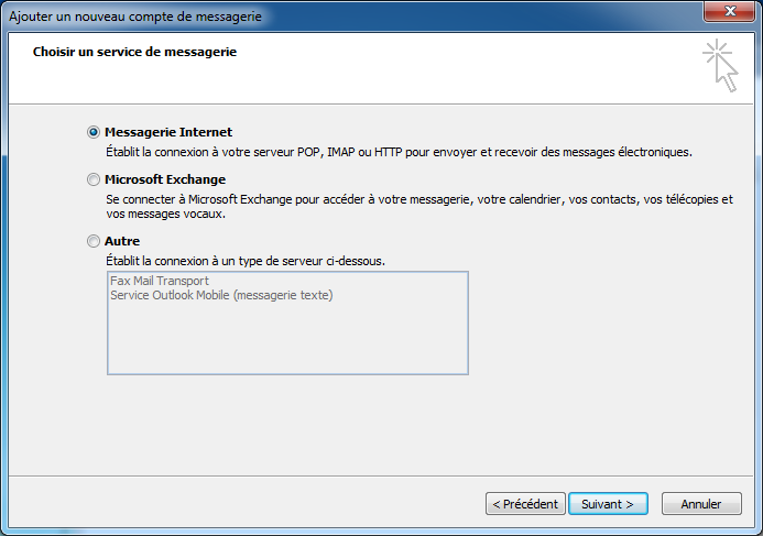 Etape 4 - Configurer un compte de messagerie avec Outlook