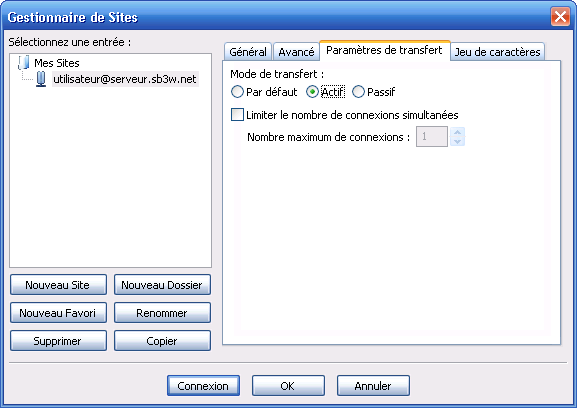 Etape 3 - Configurer connexion FTP avec FileZilla
